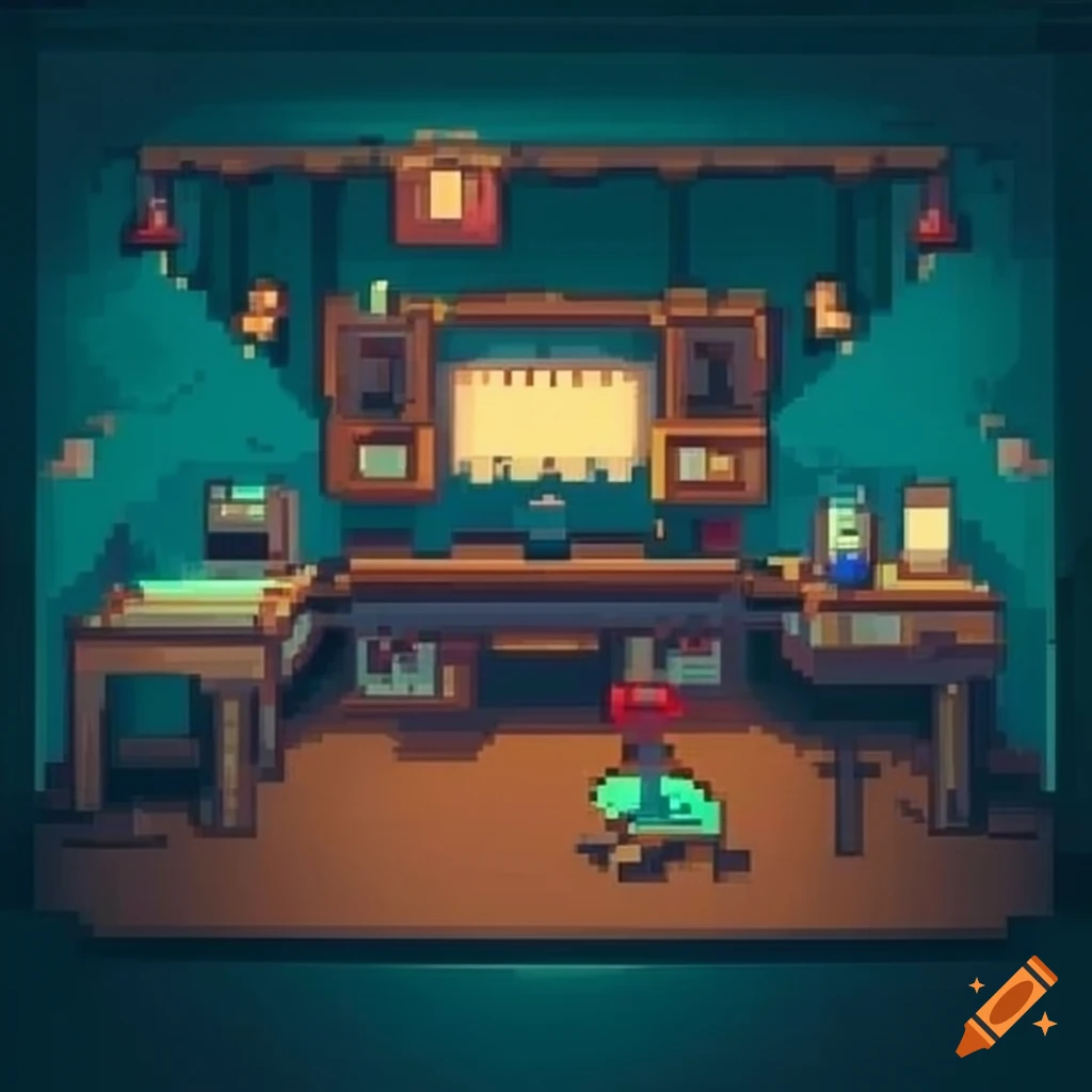 neon monitor pc gaming game pixel art