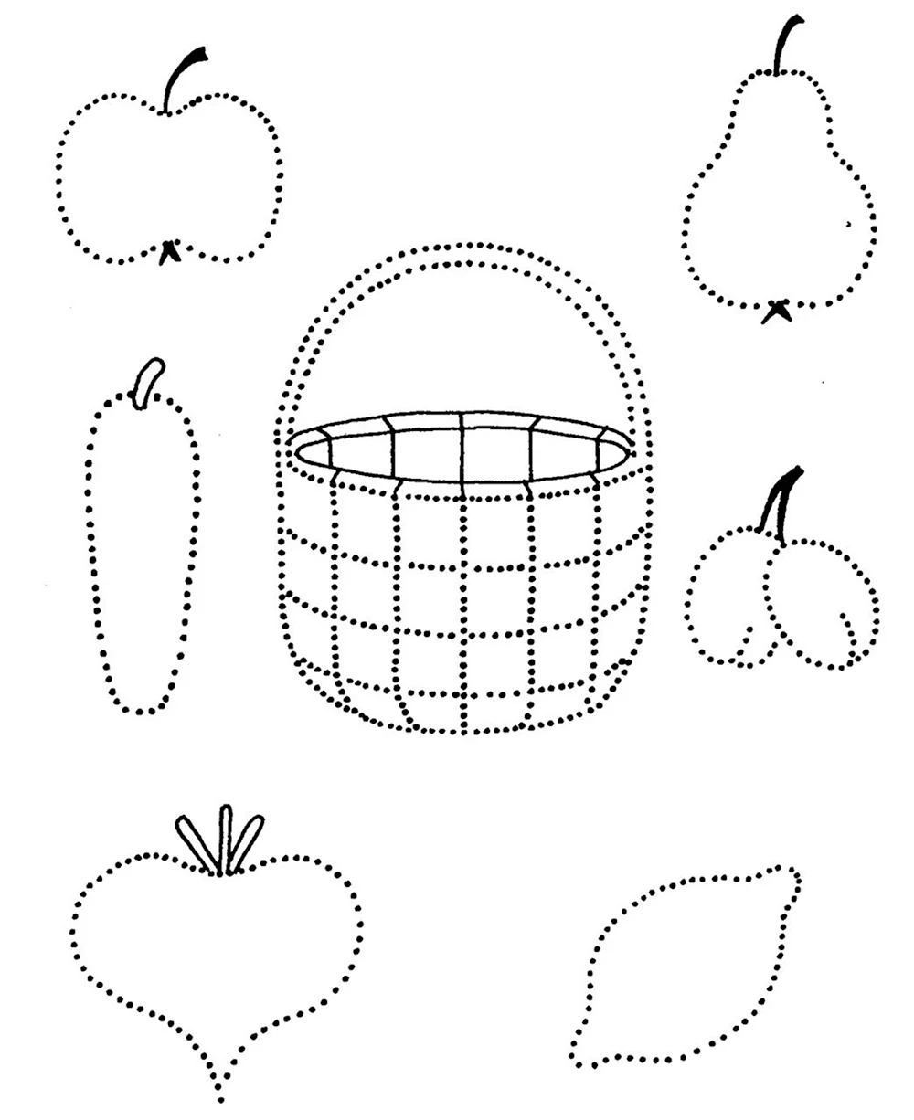 Задания для детей: обвести по точкам