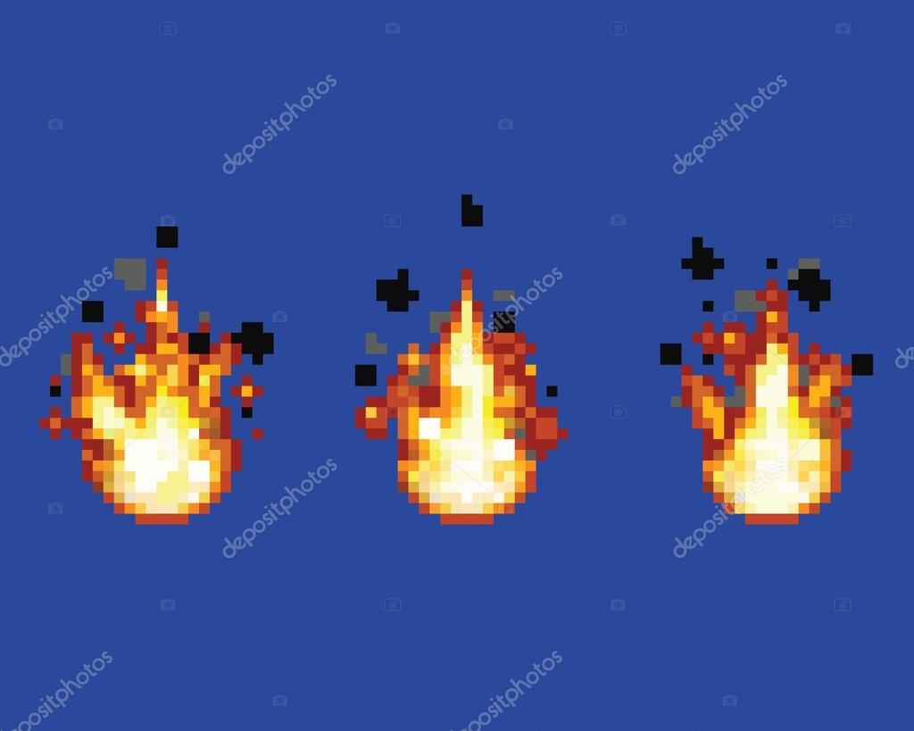 Pixel Art Bonfire June Party Bonfirevector: стоковая