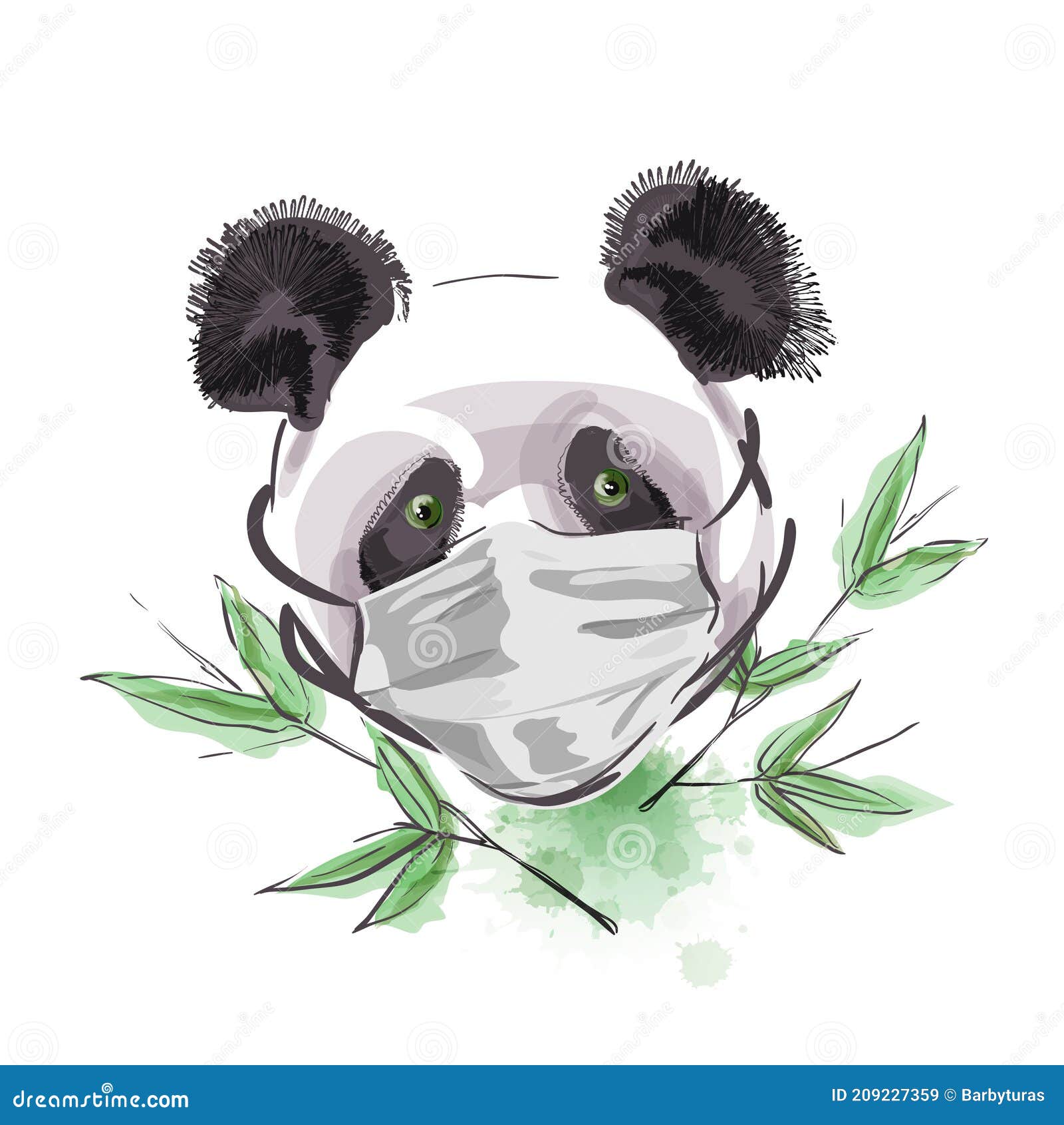 Клипарт Giant Panda ест бамбук PNG , Гигантская панда ест