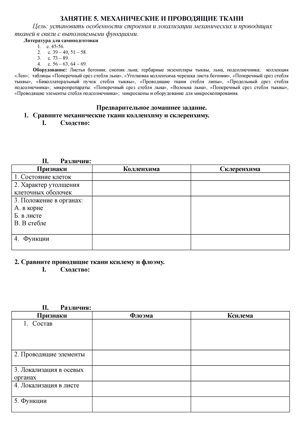 0—2. Характеристика строения и функций тканей растений