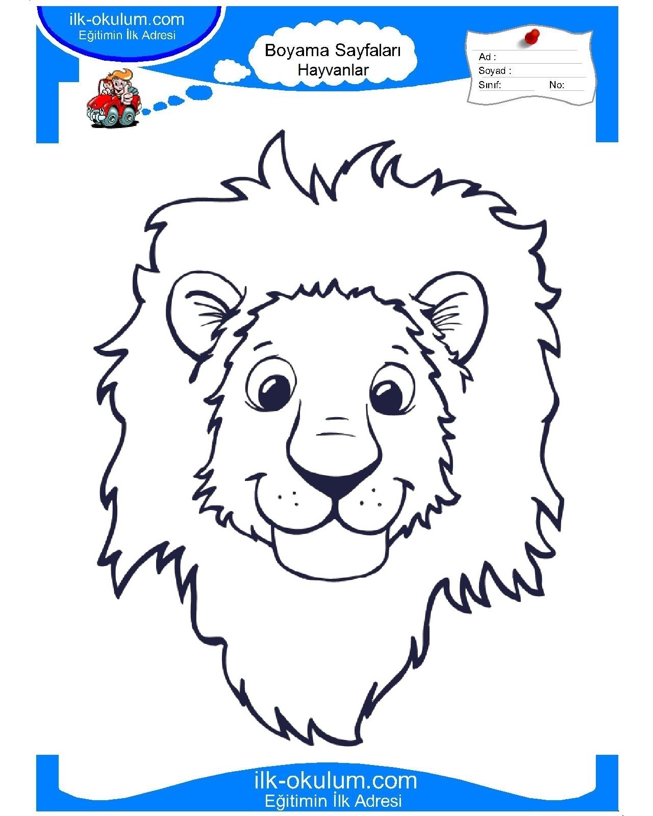 Beautiful lion coloring page