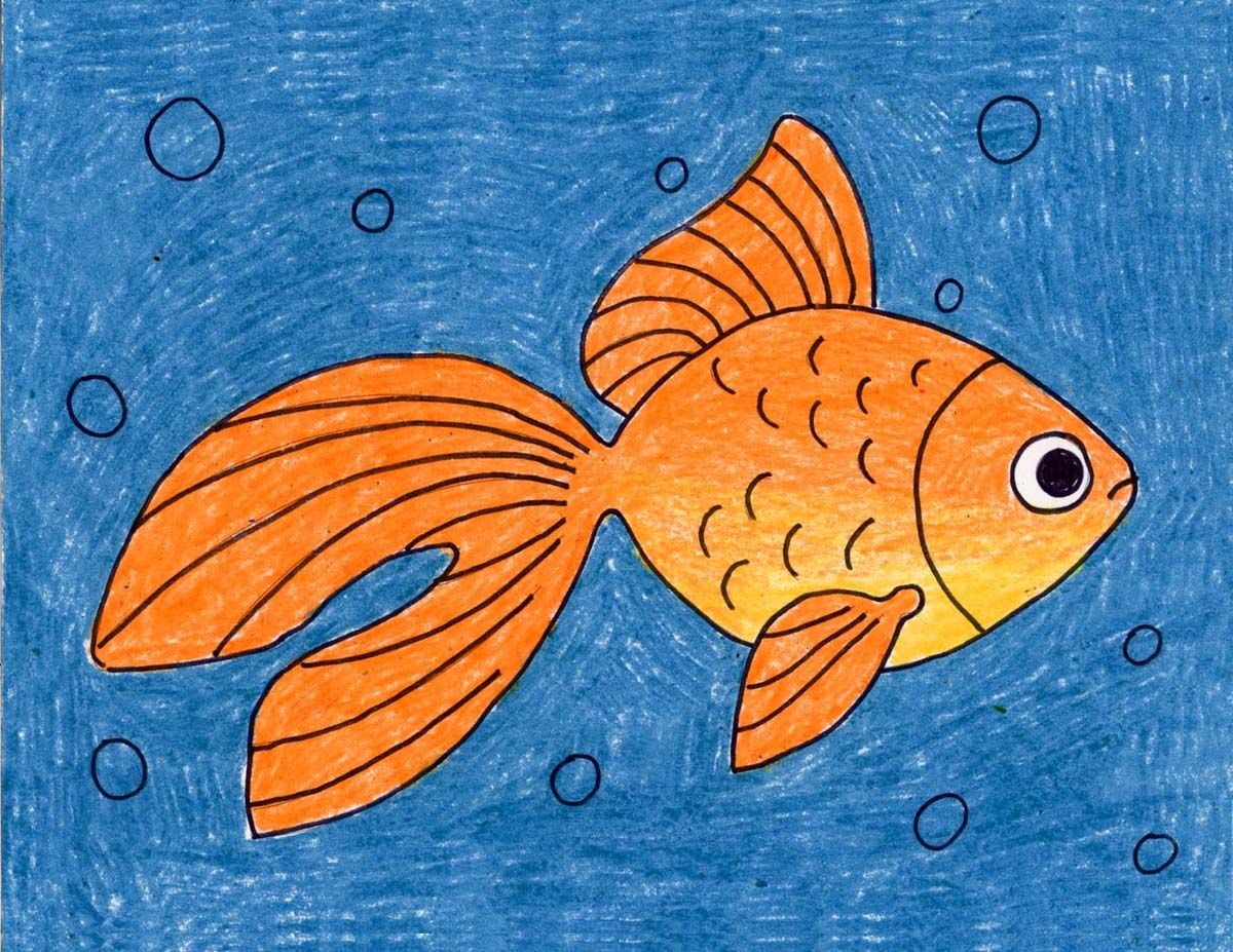 HOW TO DRAW A FISH WITH PENCIL Simple