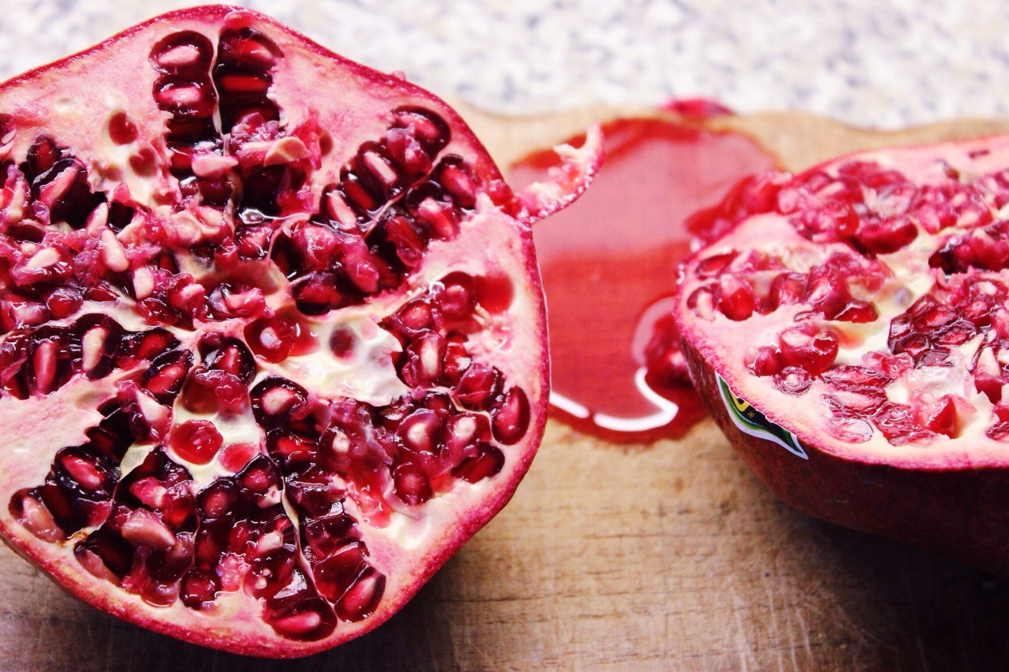 pomegranate large fruit in section