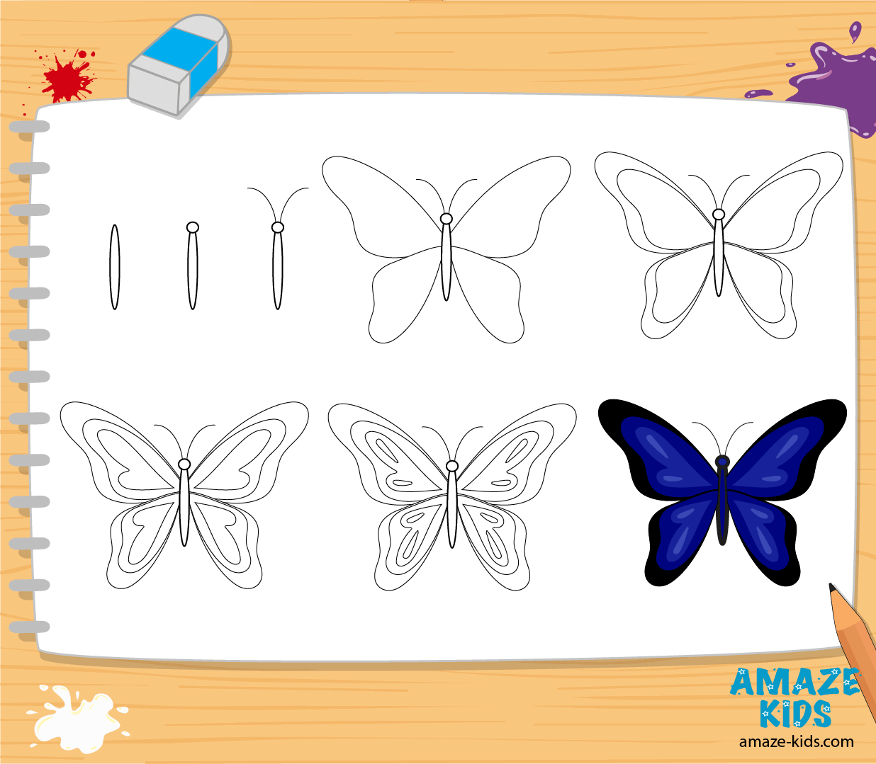 Рисунки карандашом для начинающих бабочка 