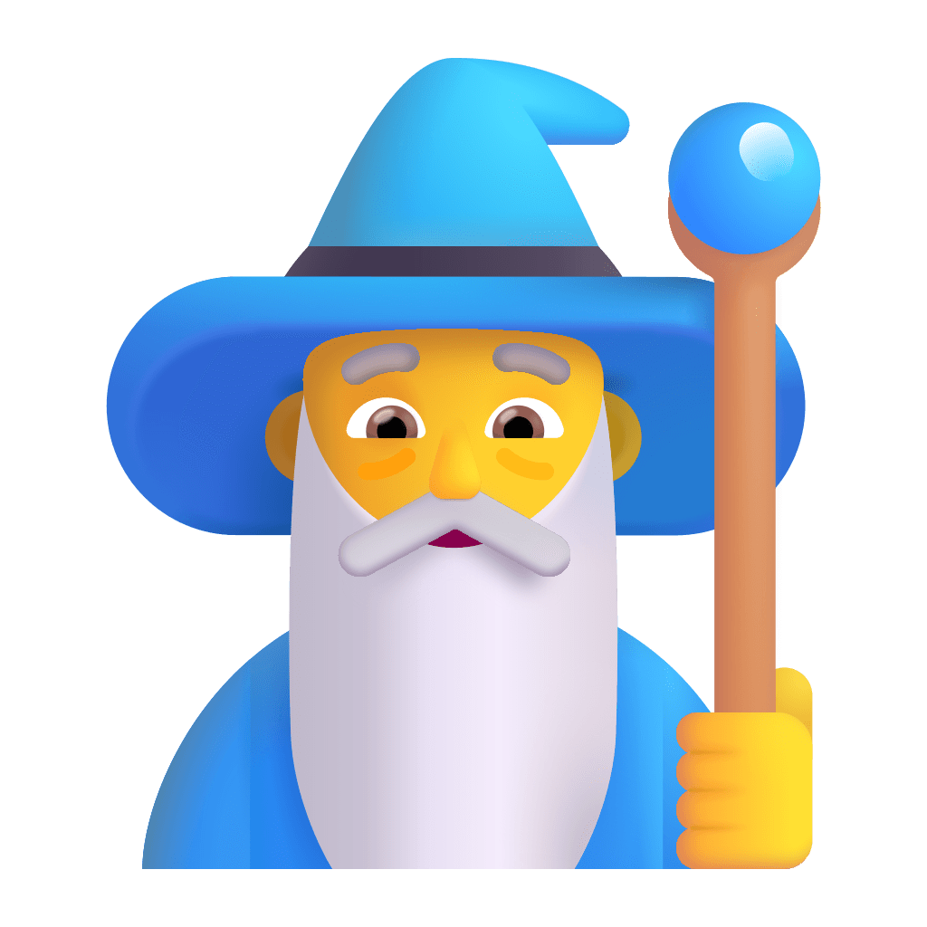 wizard face 3d rendering icon