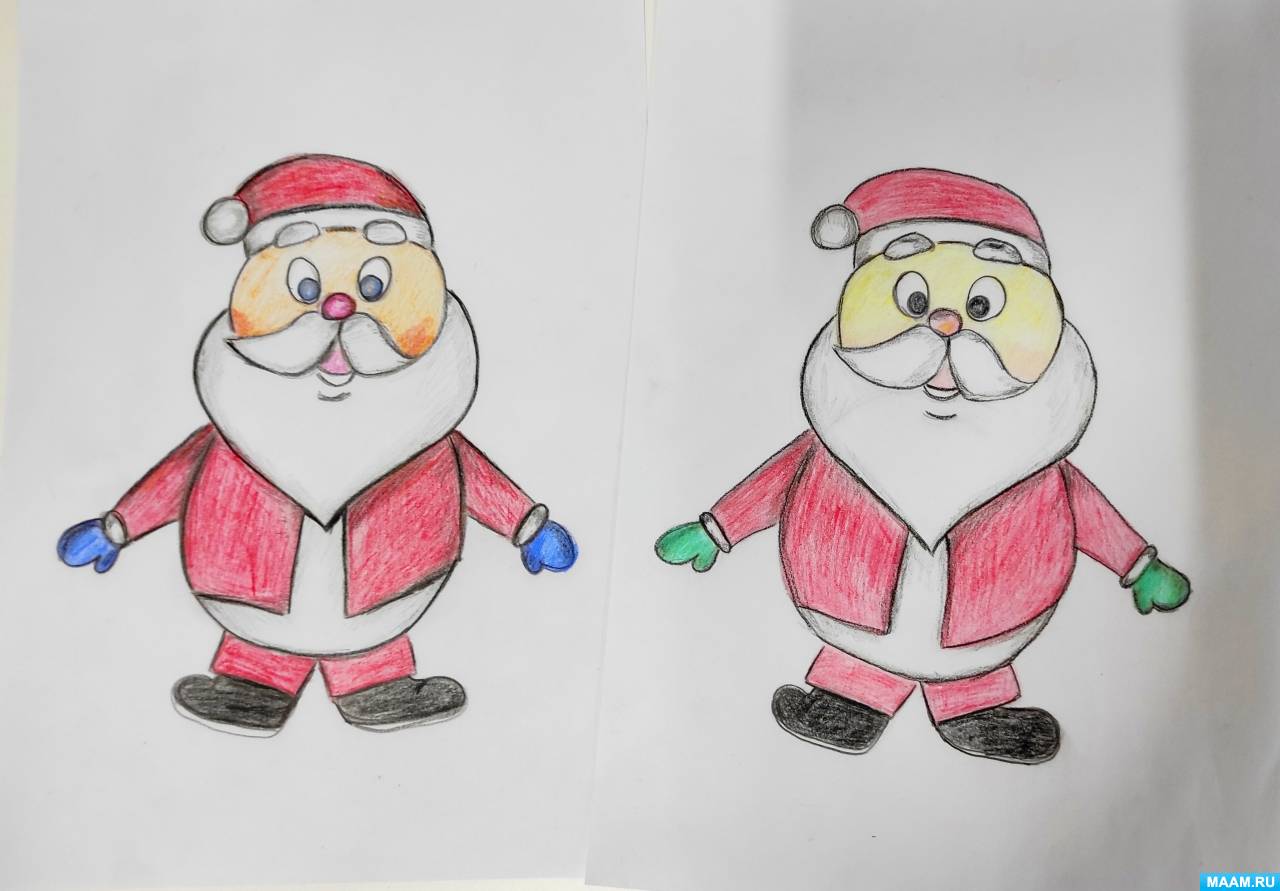 How to draw Santa Claus and Snow Maiden