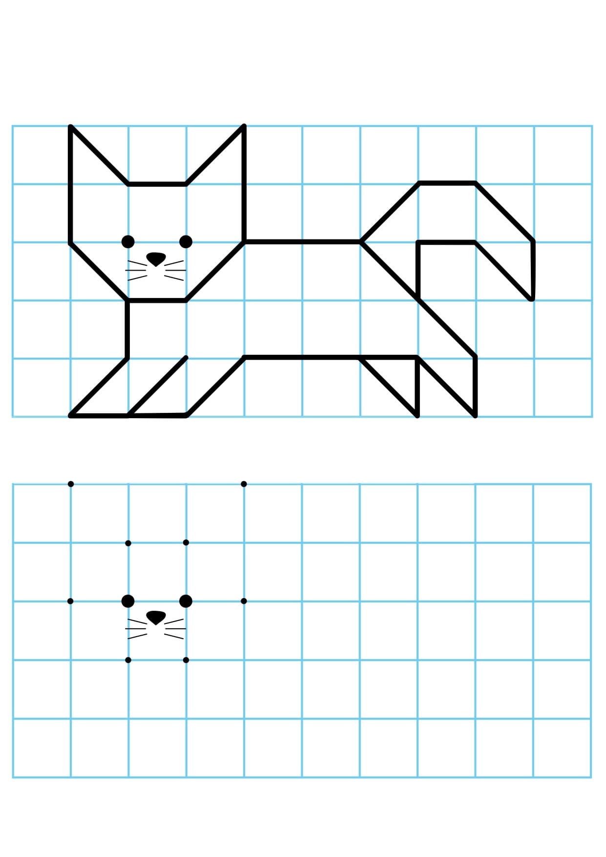 Графические диктанты простая кошка
