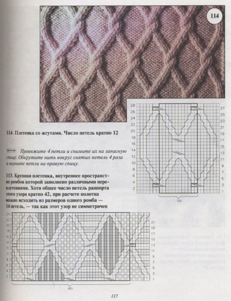 Ажурная коса спицами. 10 вариантов со