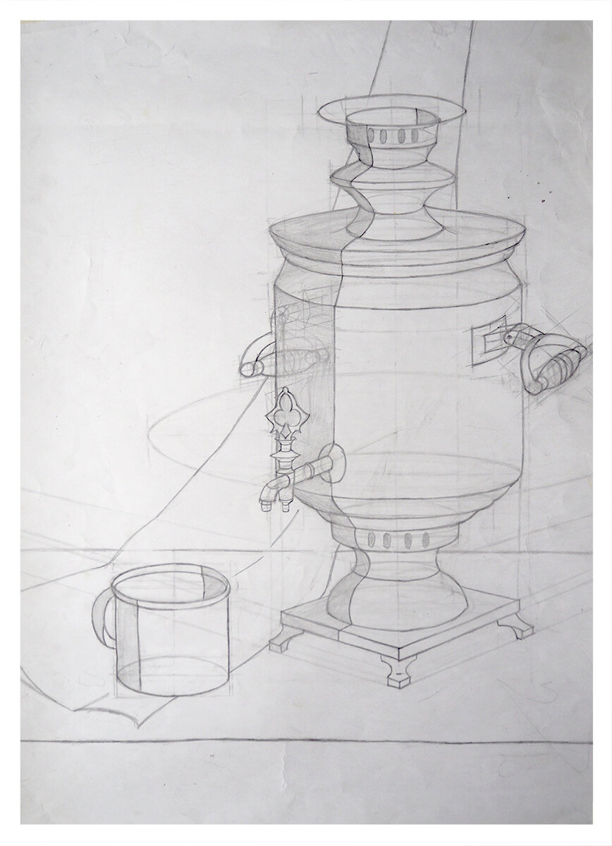 Как нарисовать самовар поэтапно