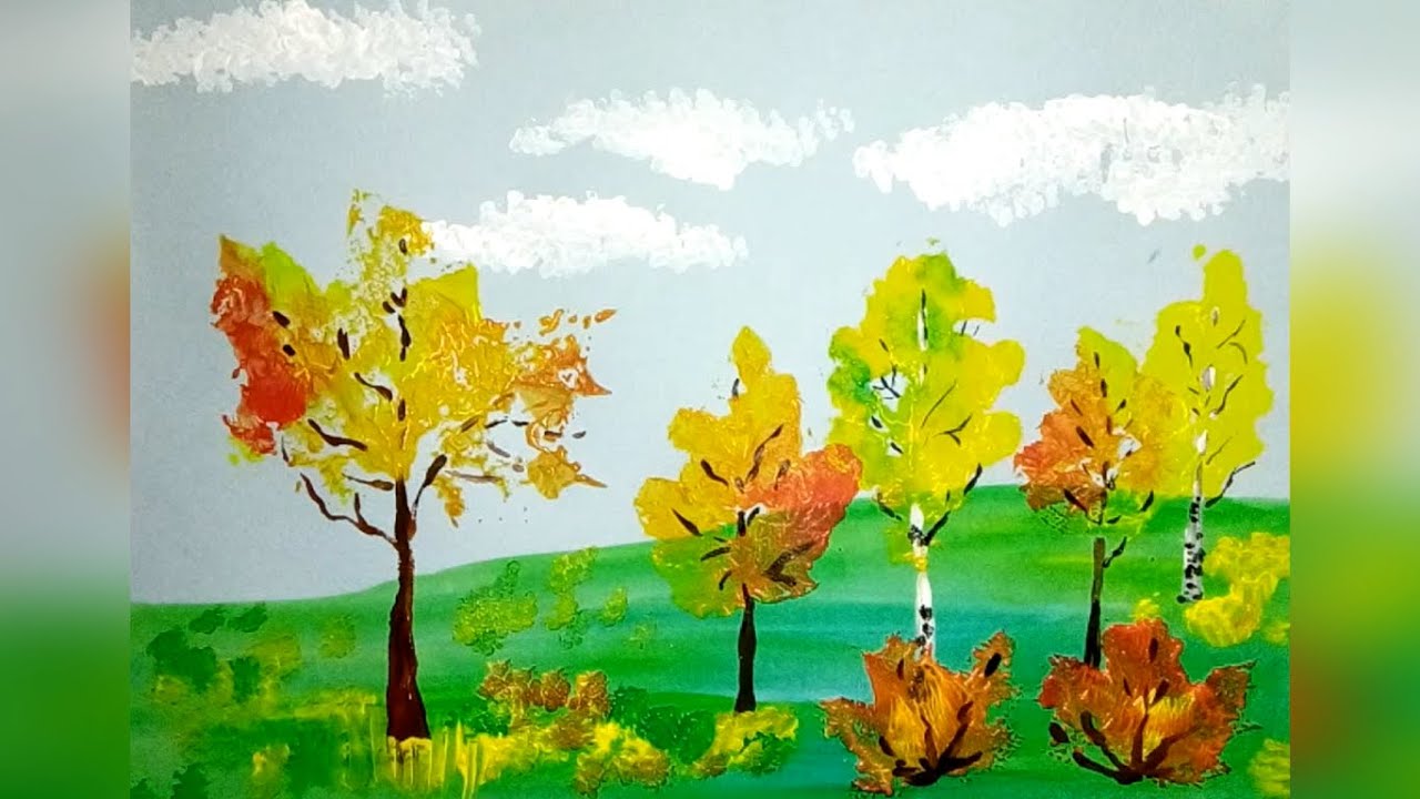 Как нарисовать ЗОЛОТУЮ ОСЕНЬ акварелью How to draw an autumn