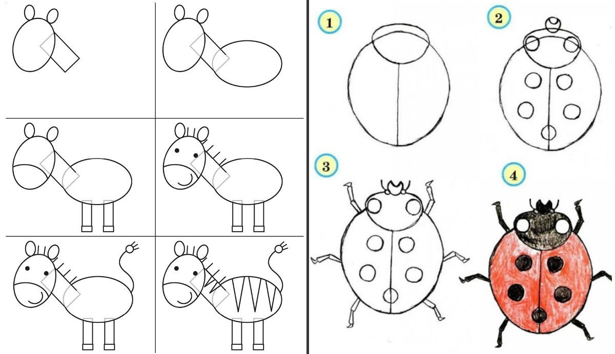 Рисунки пошагово для начинающих легкие