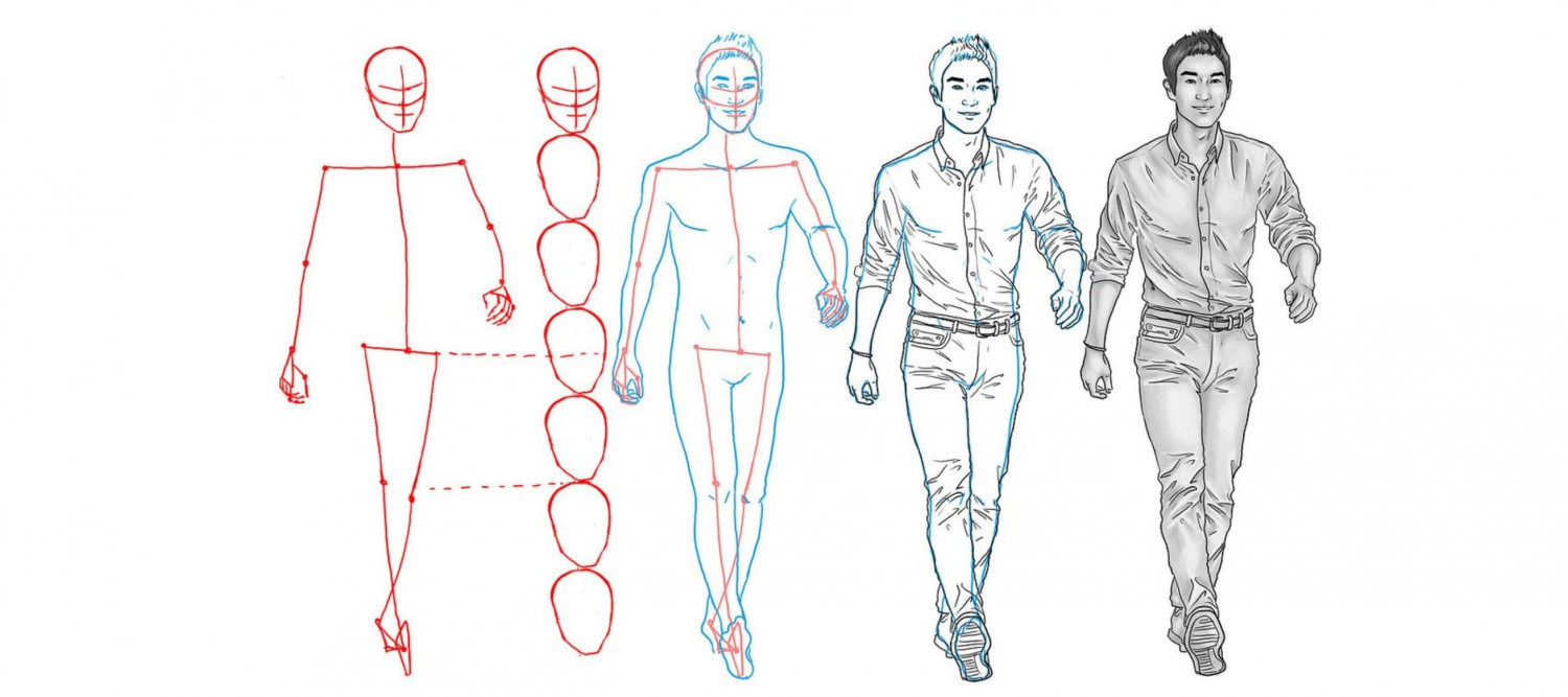 Как нарисовать фигуру человека? Учимся изображать движение
