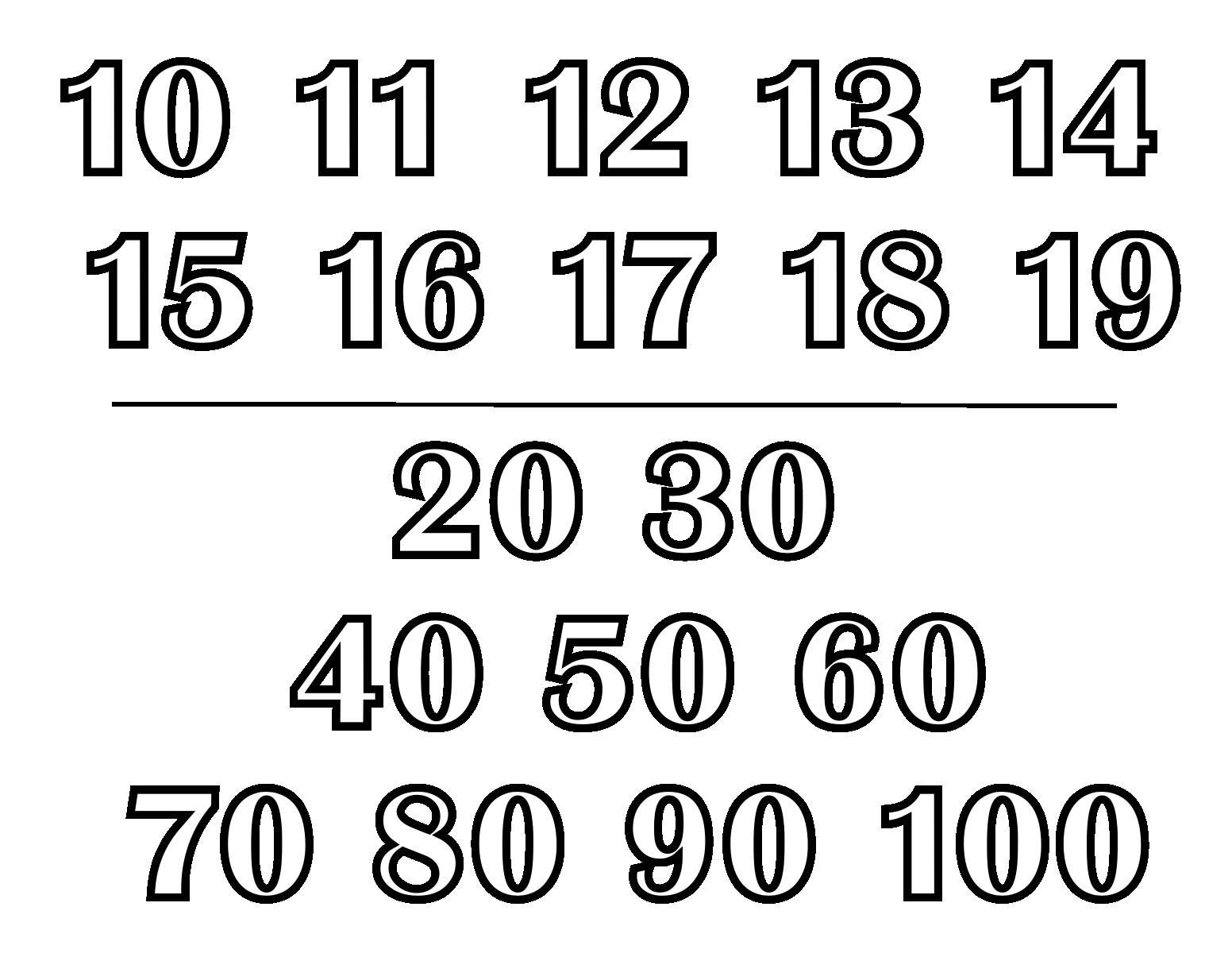 Карточки цифры от 1 до 10, 20