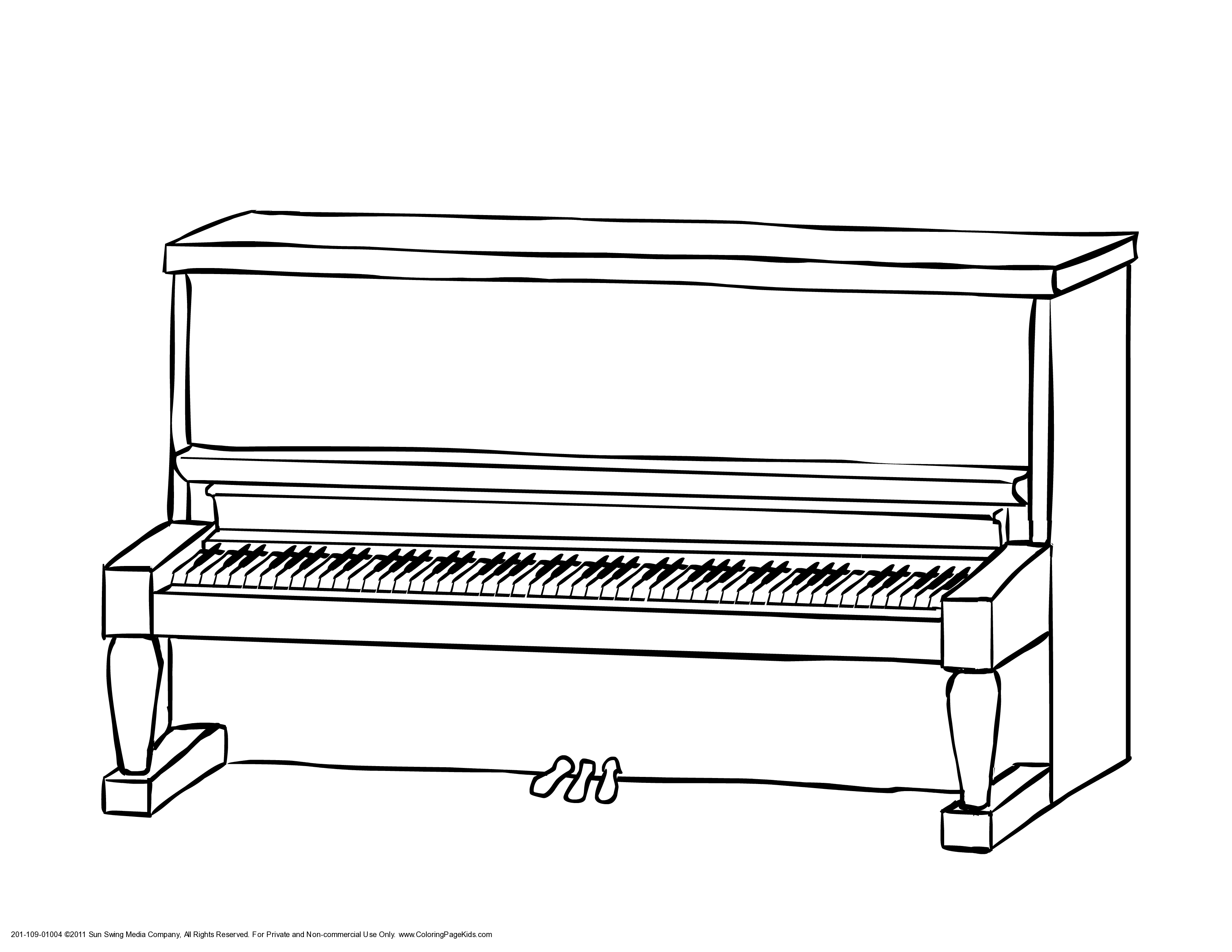 Рисунок пианино для детей. Скачать и