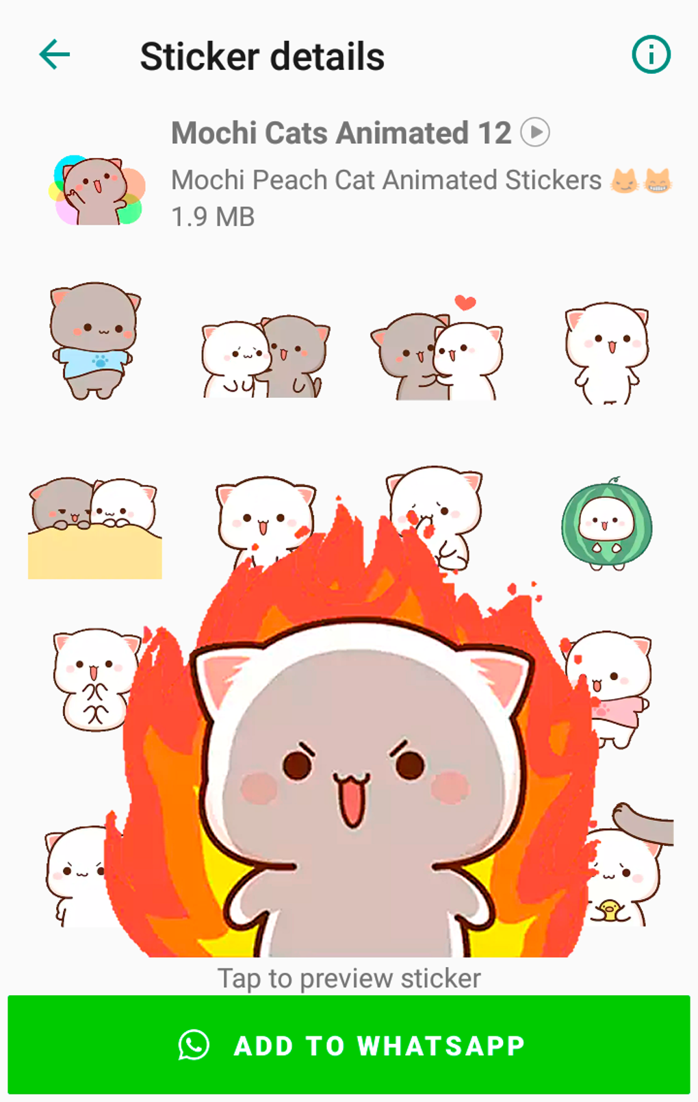 Mochi Peach Cat Animated Stickers for