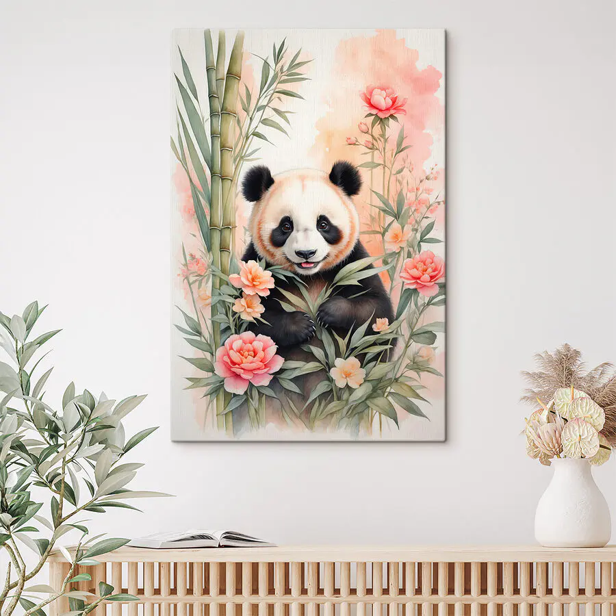 Гигантская панда Green Bamboo Illustration, Панда бамбук