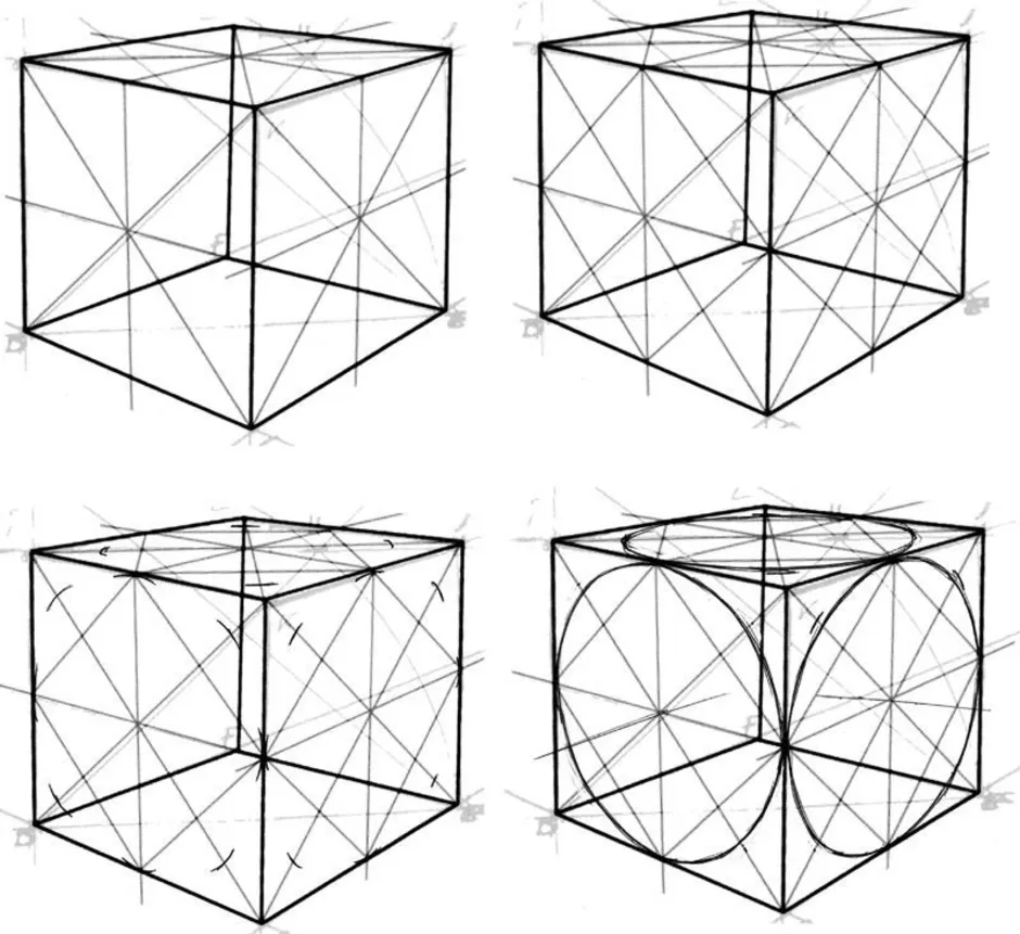 Рисунок куба в перспективе