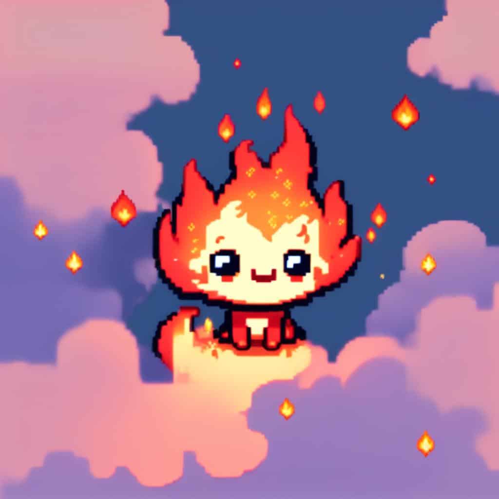 Pixel Art Fire Isolated Vector Image: стоковая векторная