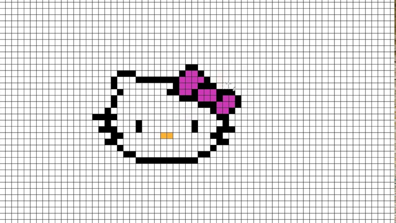 Hello kitty по клеткам, hello kitty по