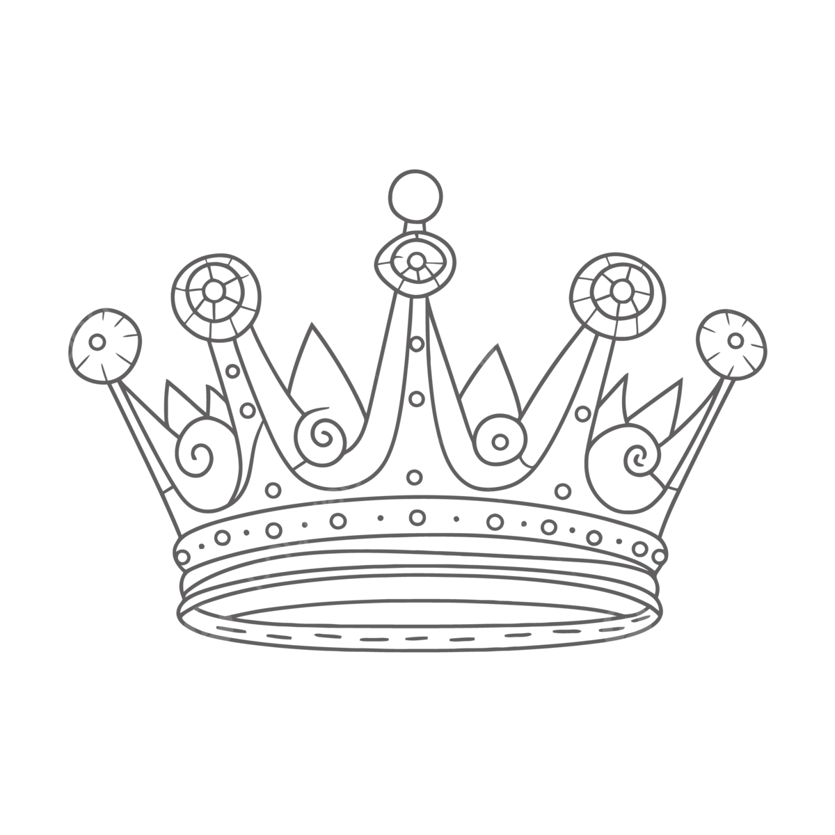 рисунок шаблон короны в эскизе контура