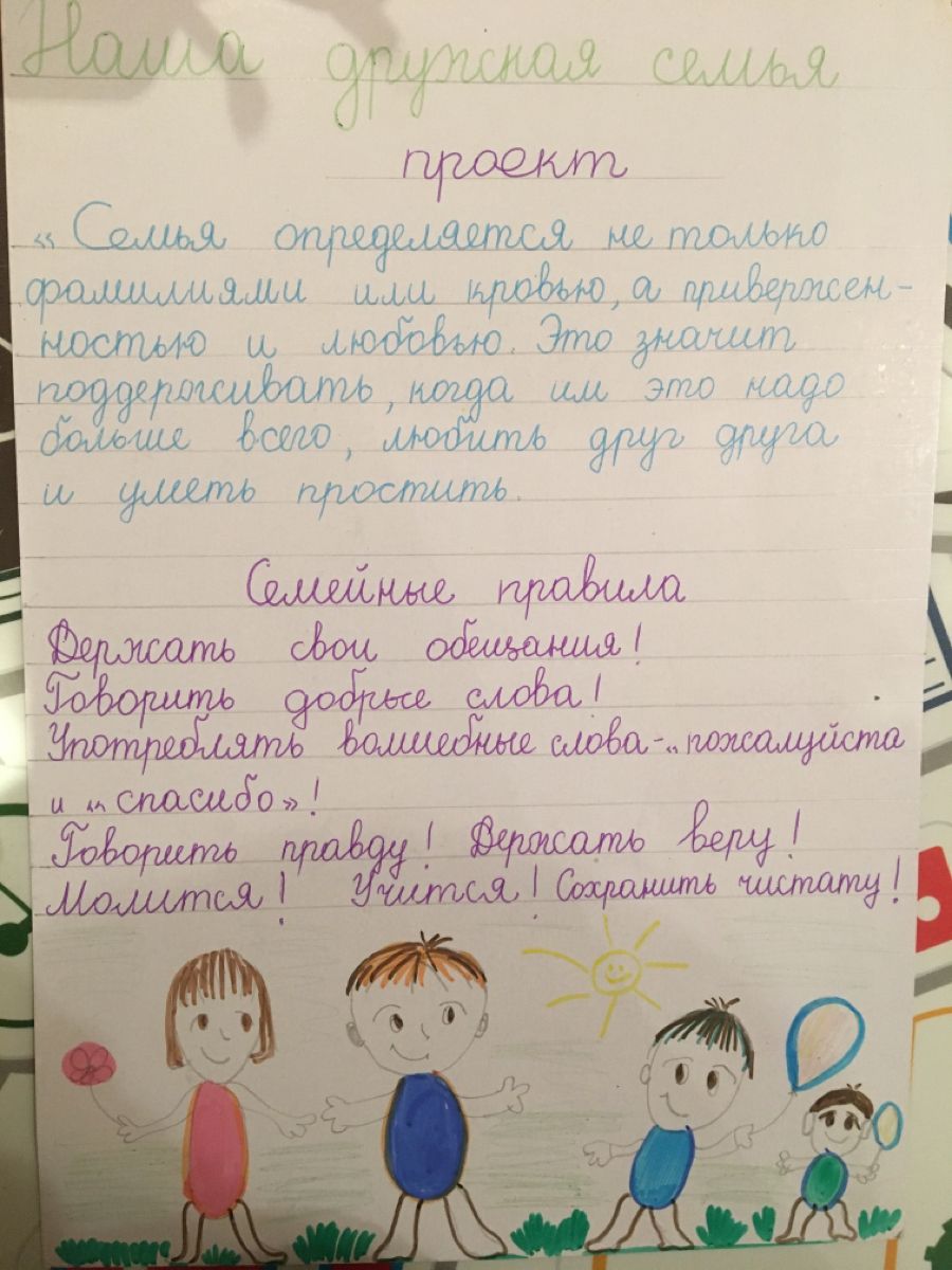 Счастливая Молодая Семья Рисунок