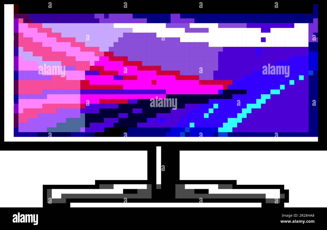 vector pixel art computer Stock Vector