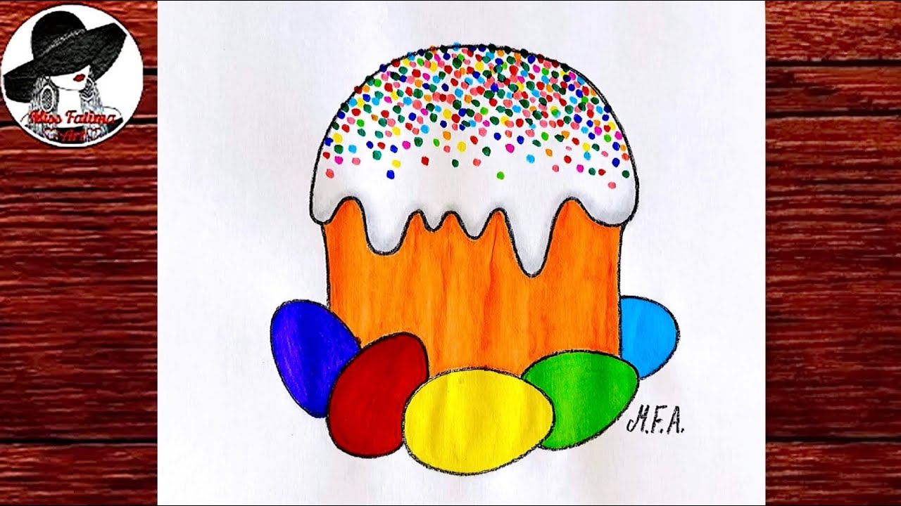 How to draw EASTER KULICH JUST Drawings