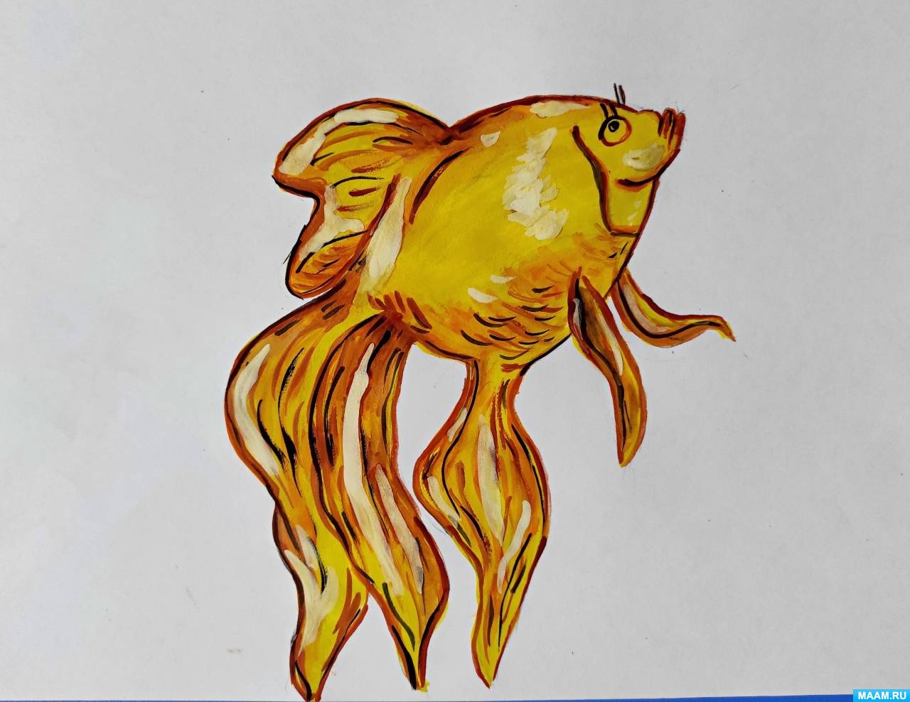 How to draw a GOLD FISH, CUT and JUST, Just draw