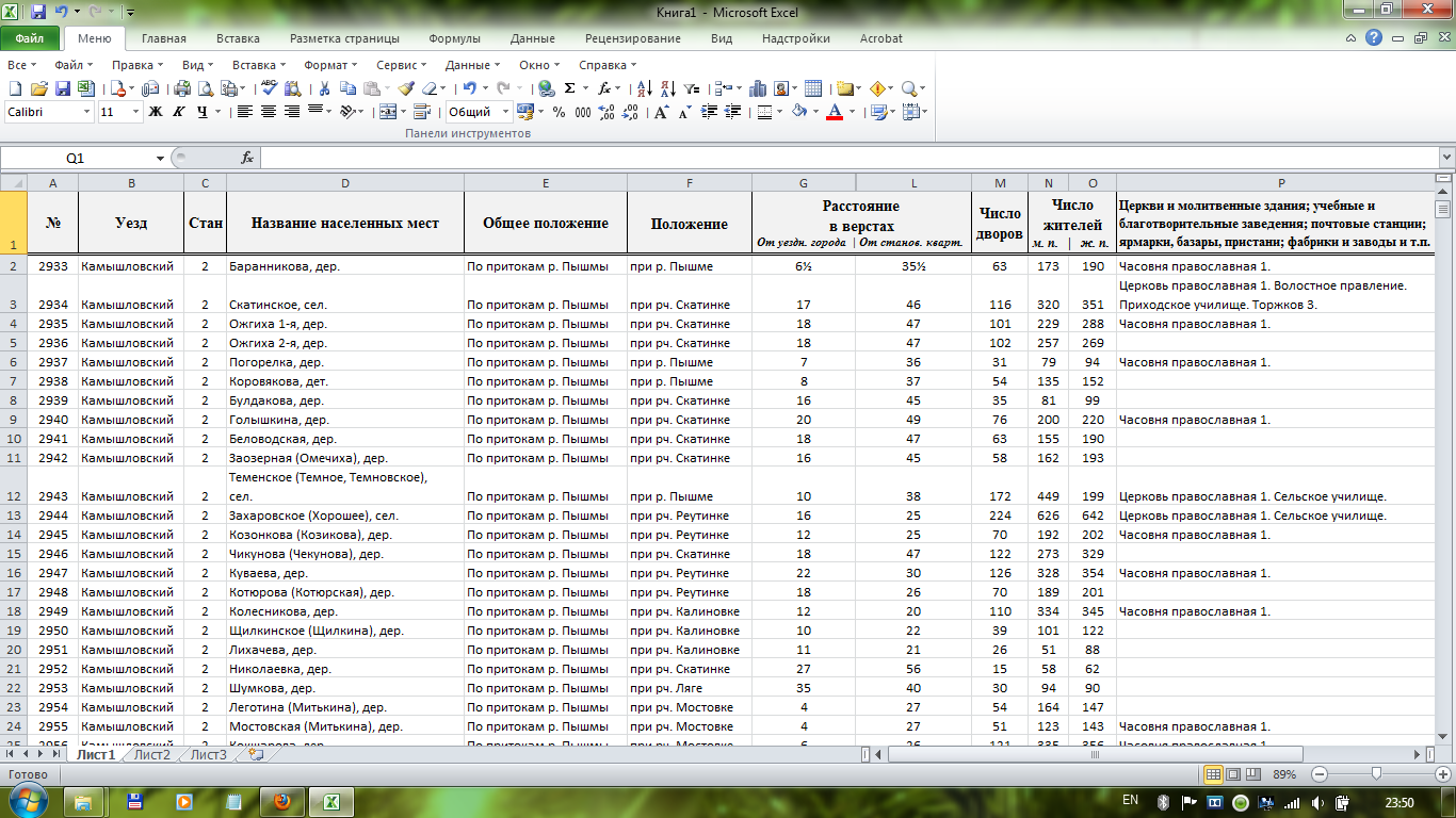 Как посчитать среднее значение в Excel