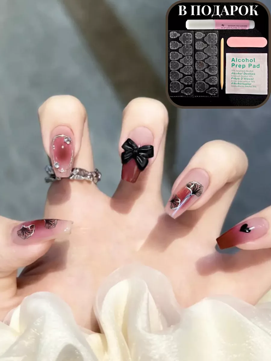 Наклейки для ногтей пленки для педикюра цветы LAK_NAILS