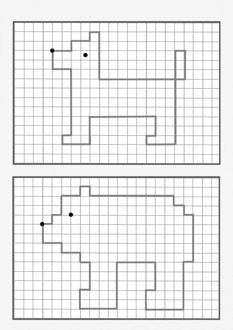 Рисунки по клеточкам под диктовку