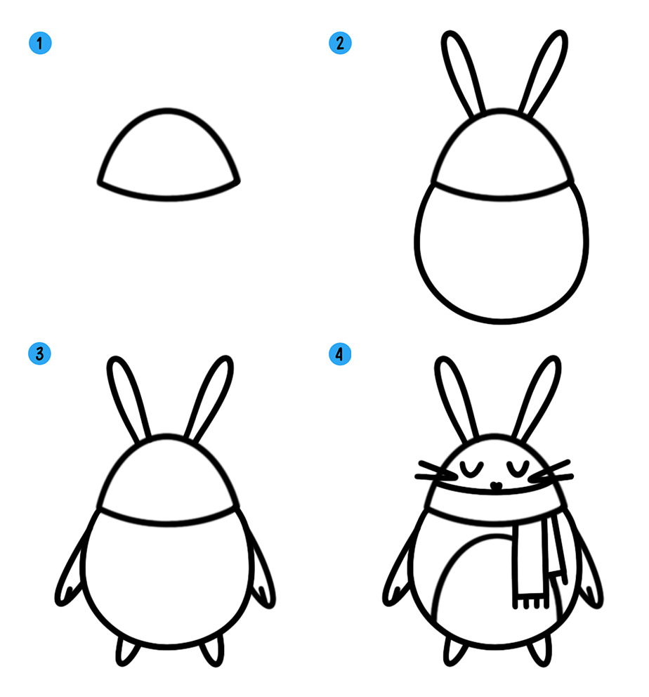 Простой рисунок зайца для детей