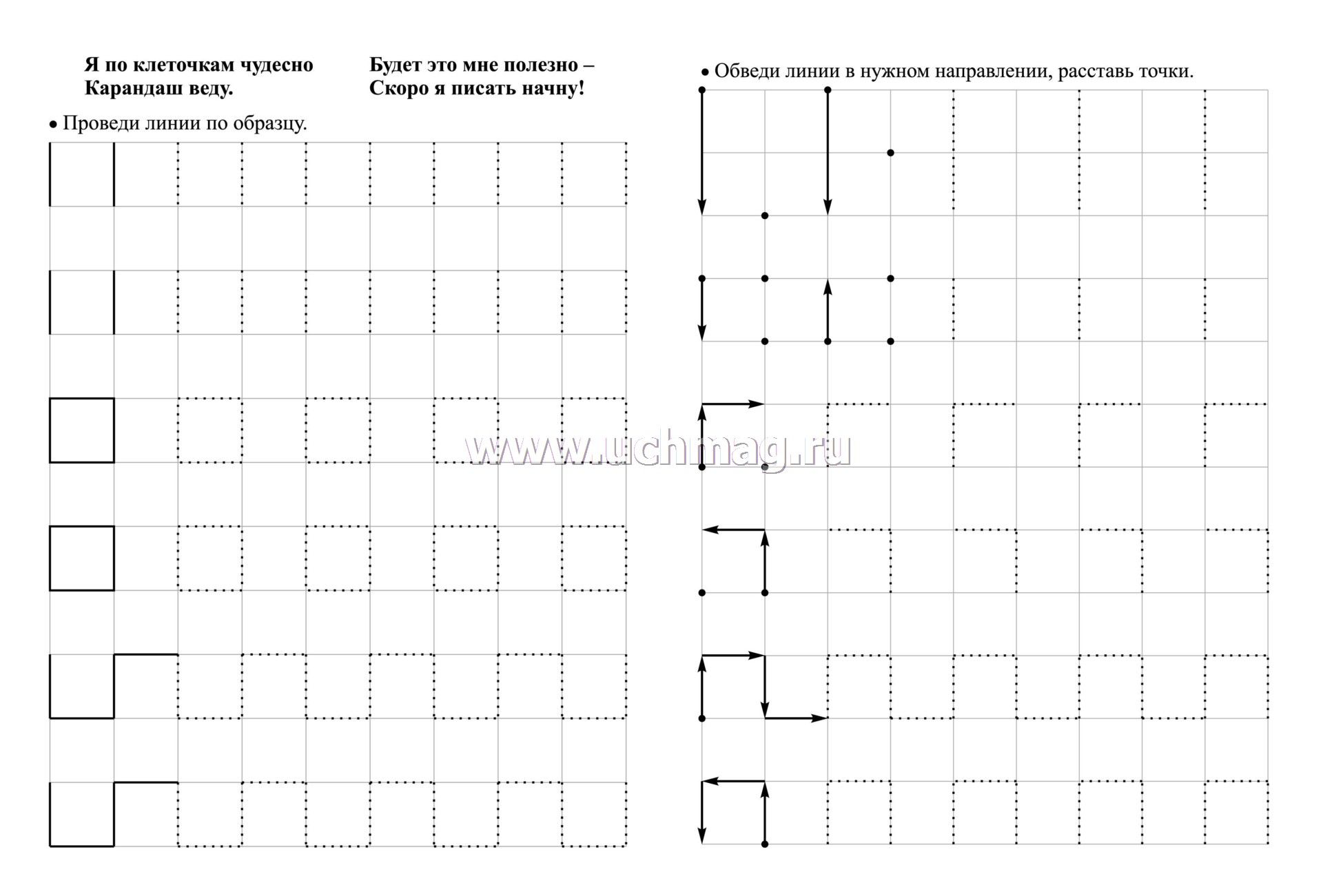 Работа в тетради в клетку как средство подготовки руки к