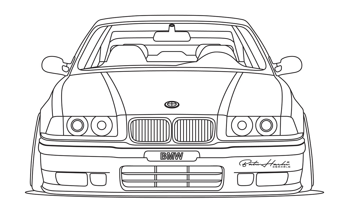 Как нарисовать BMW 5 с помощью маркера