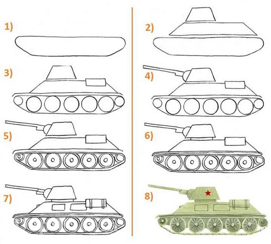 Простые рисунки #179 Самый простой танк