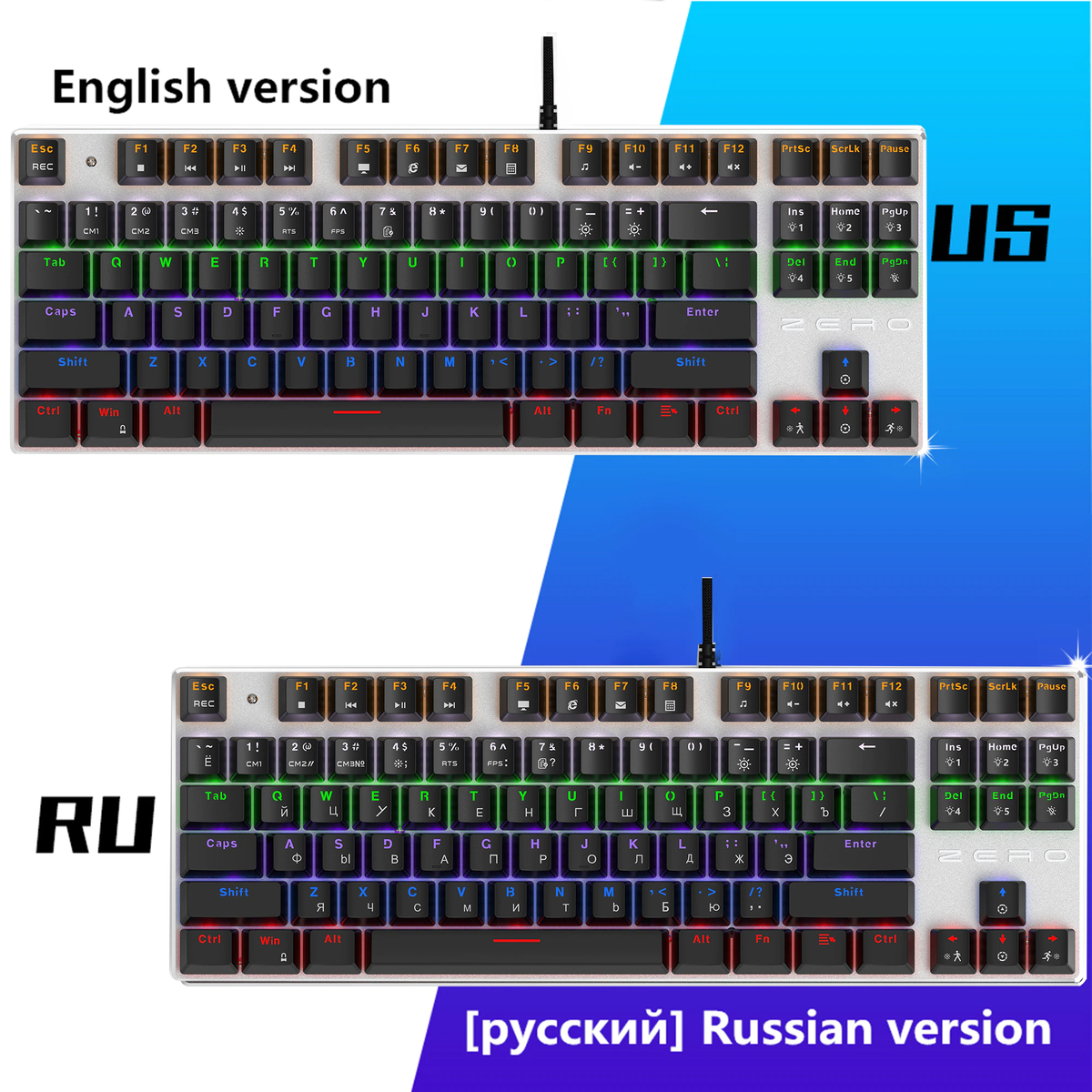 Наклейки на клавиатуру с русской и