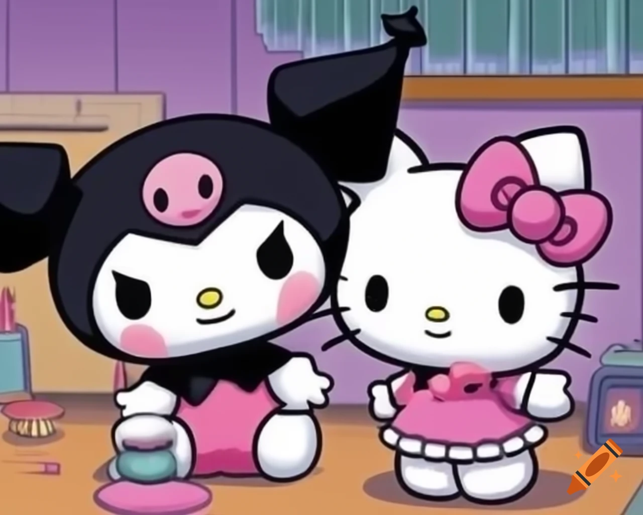 Кружка Хэллоу Китти Куроми Hello Kitty Kuromi детская , на