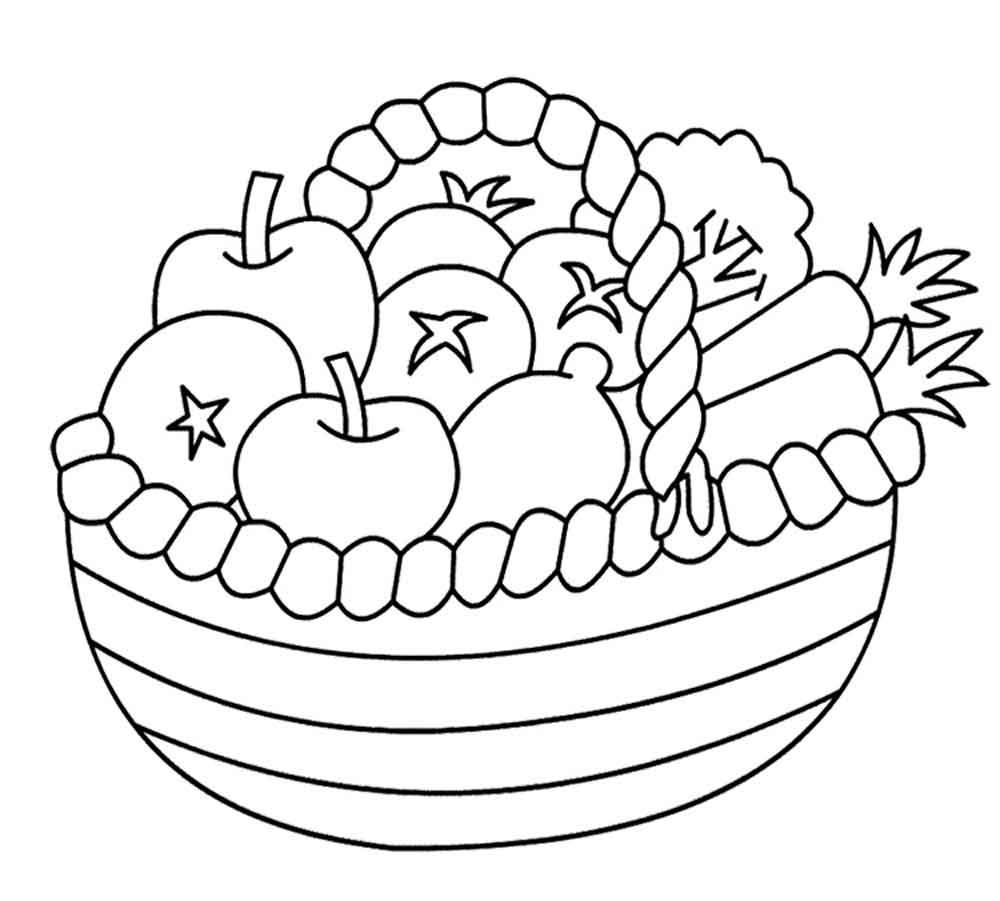 How to draw a fruit basket