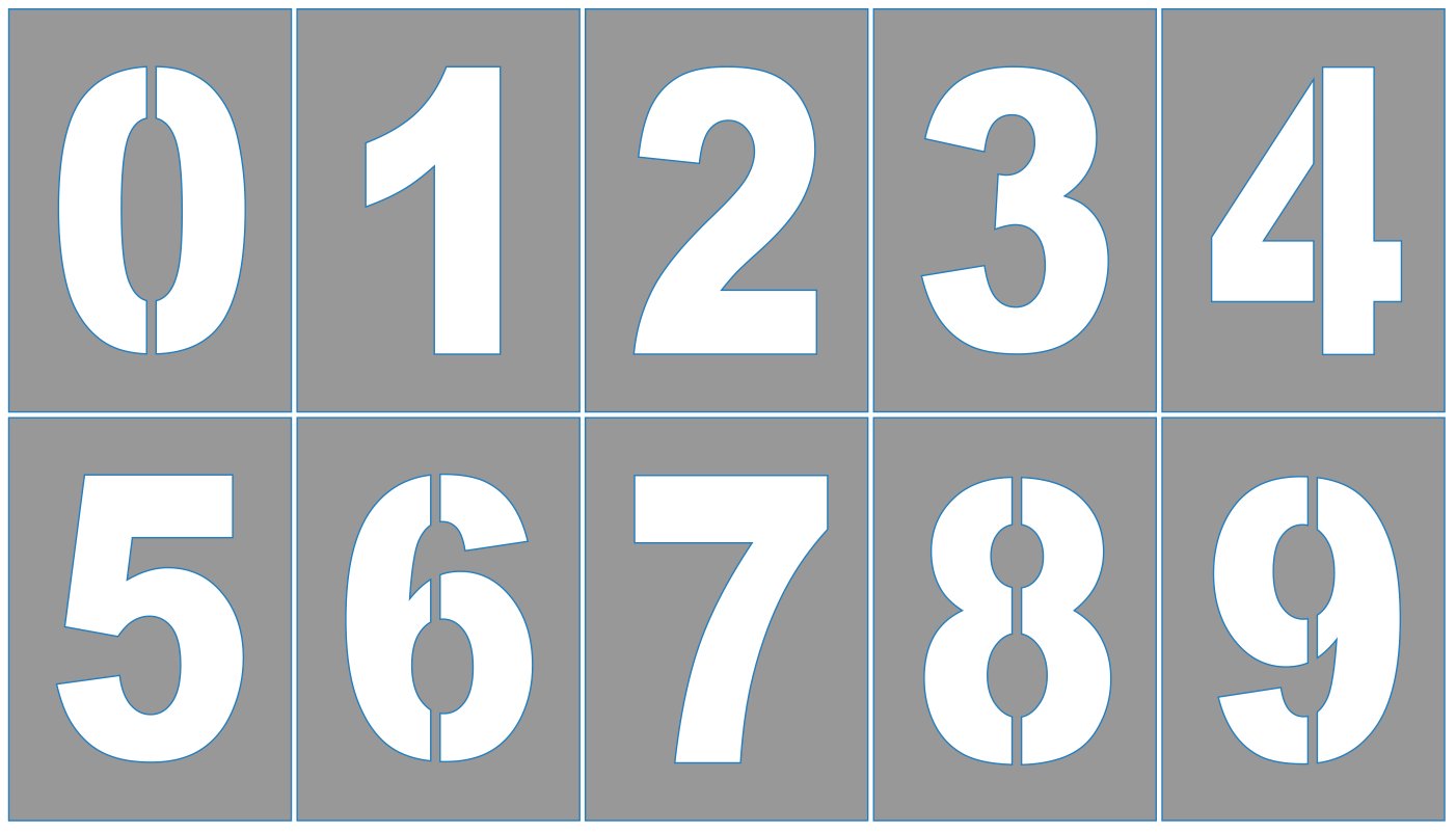 Трафареты цифры для покраски из бумаги