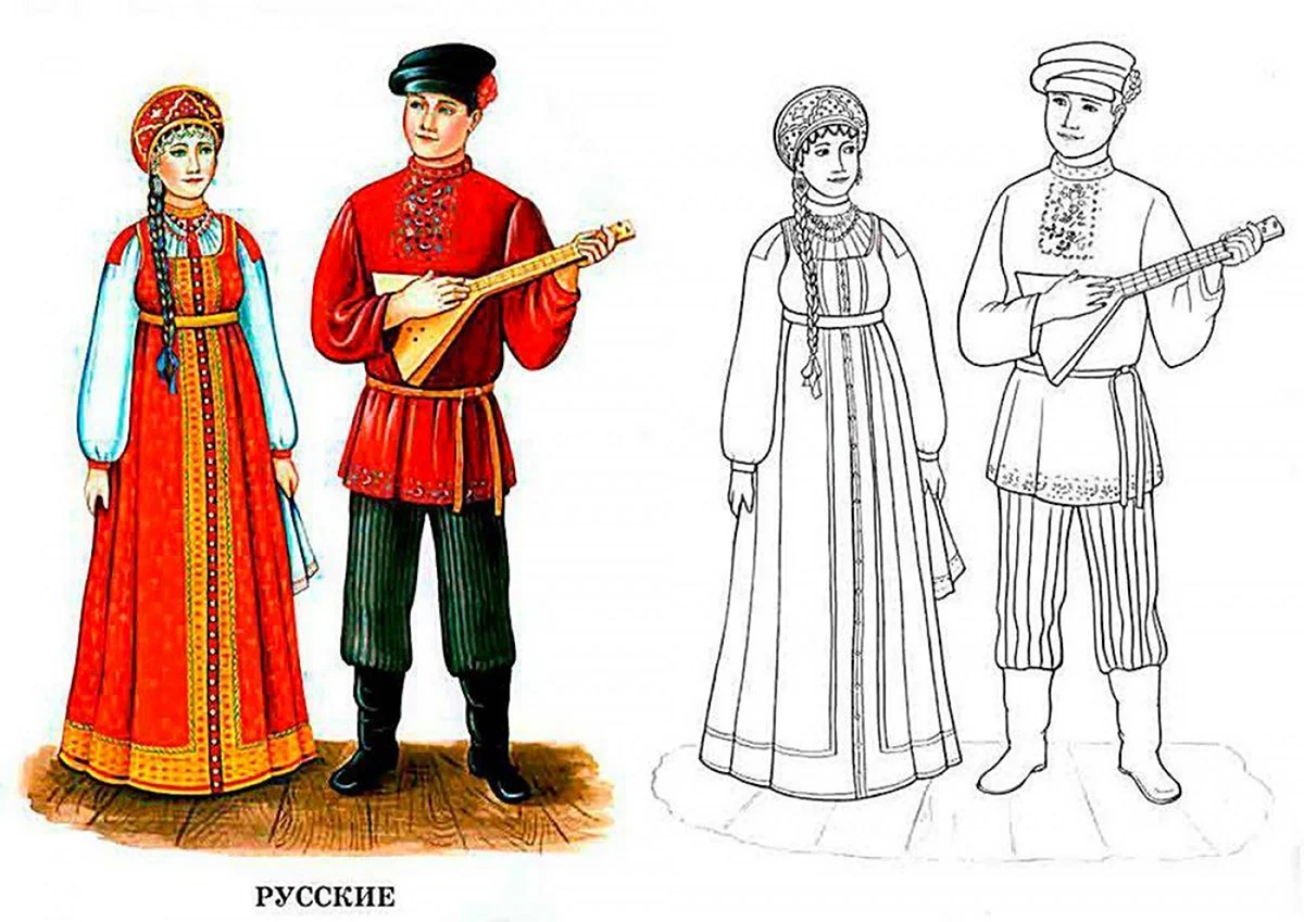 Шаблоны русский национальный мужской костюм