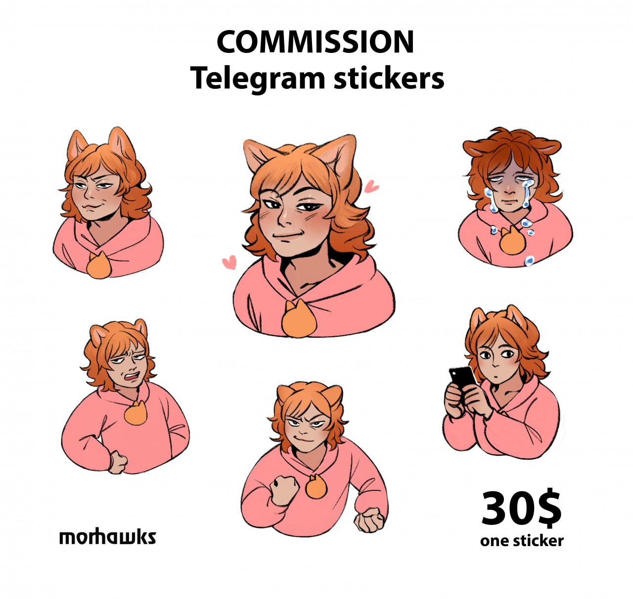 Telegram stickers for Myra by Wen