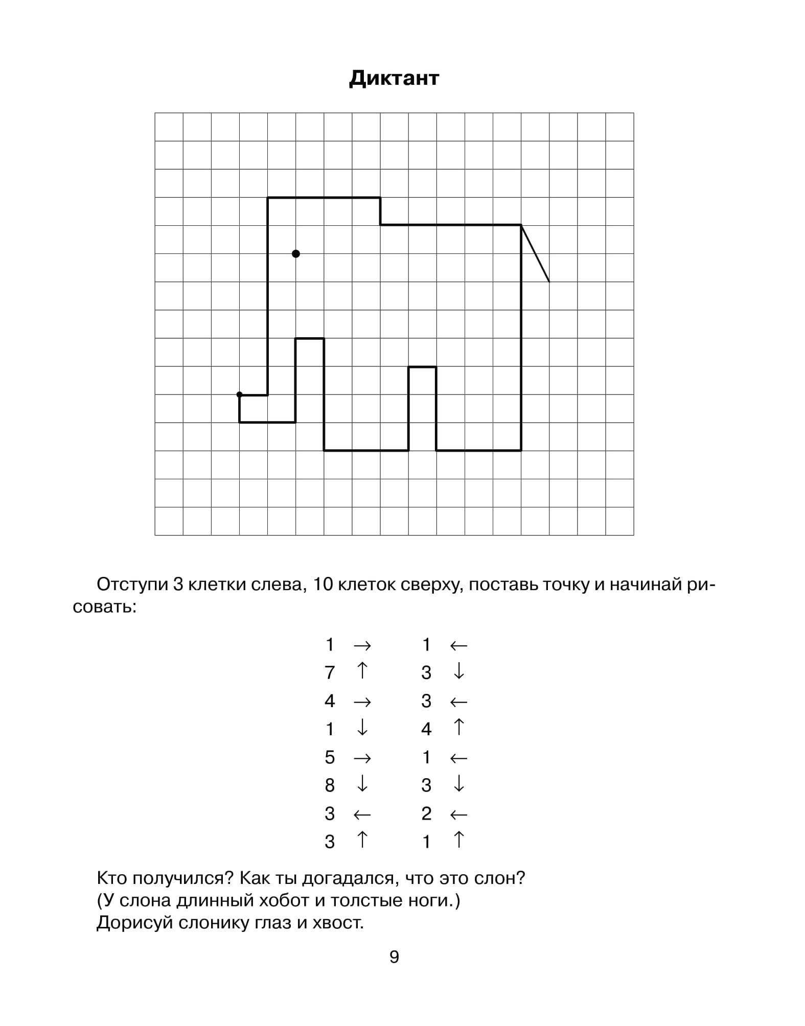 Рисунки по клеточкам графический диктант