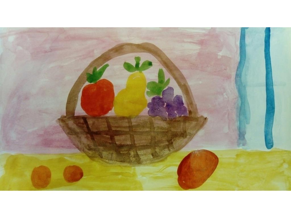 How to draw a fruit basket. Как