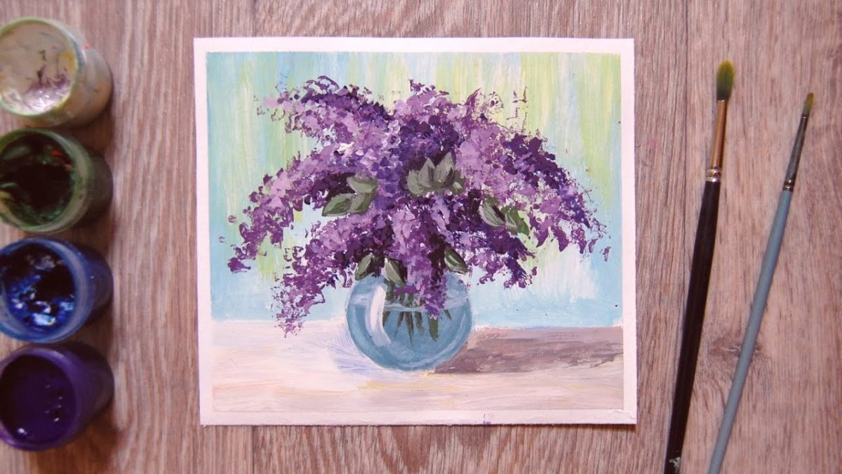 Белая сирень акварелью | Как рисовать сирень #сирень #lilac