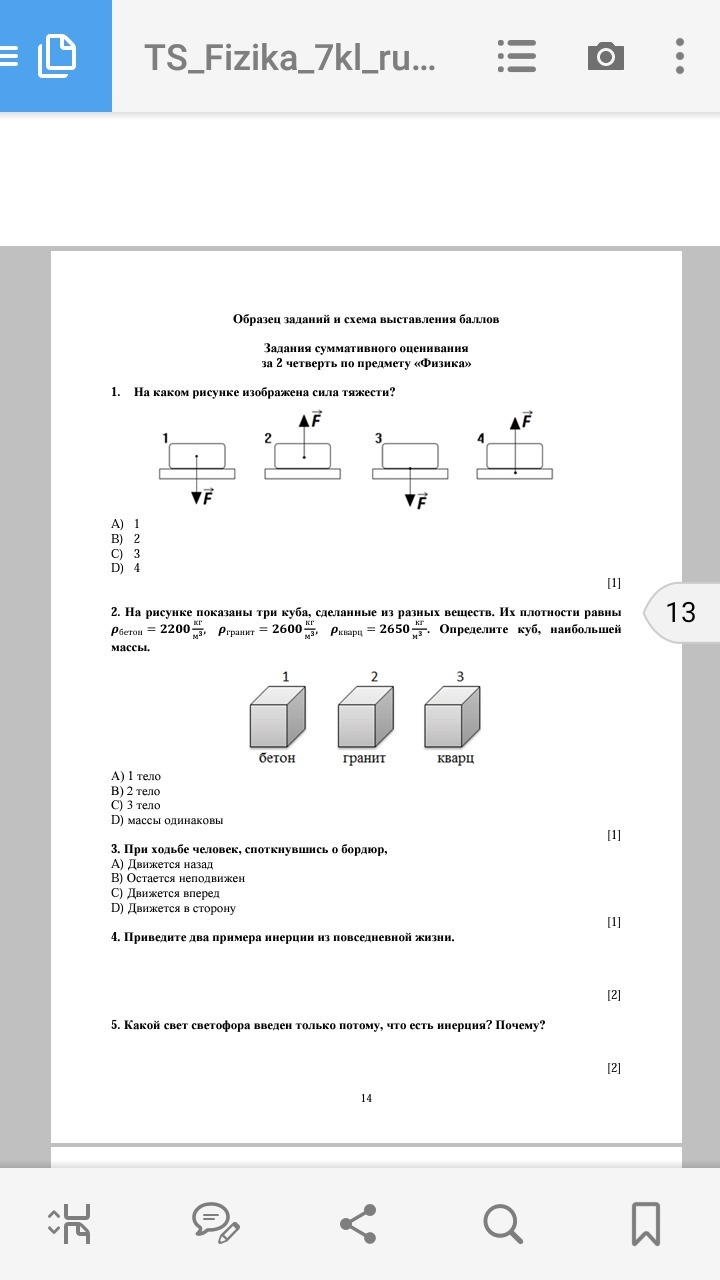 На рисунке изображены силы, действующие