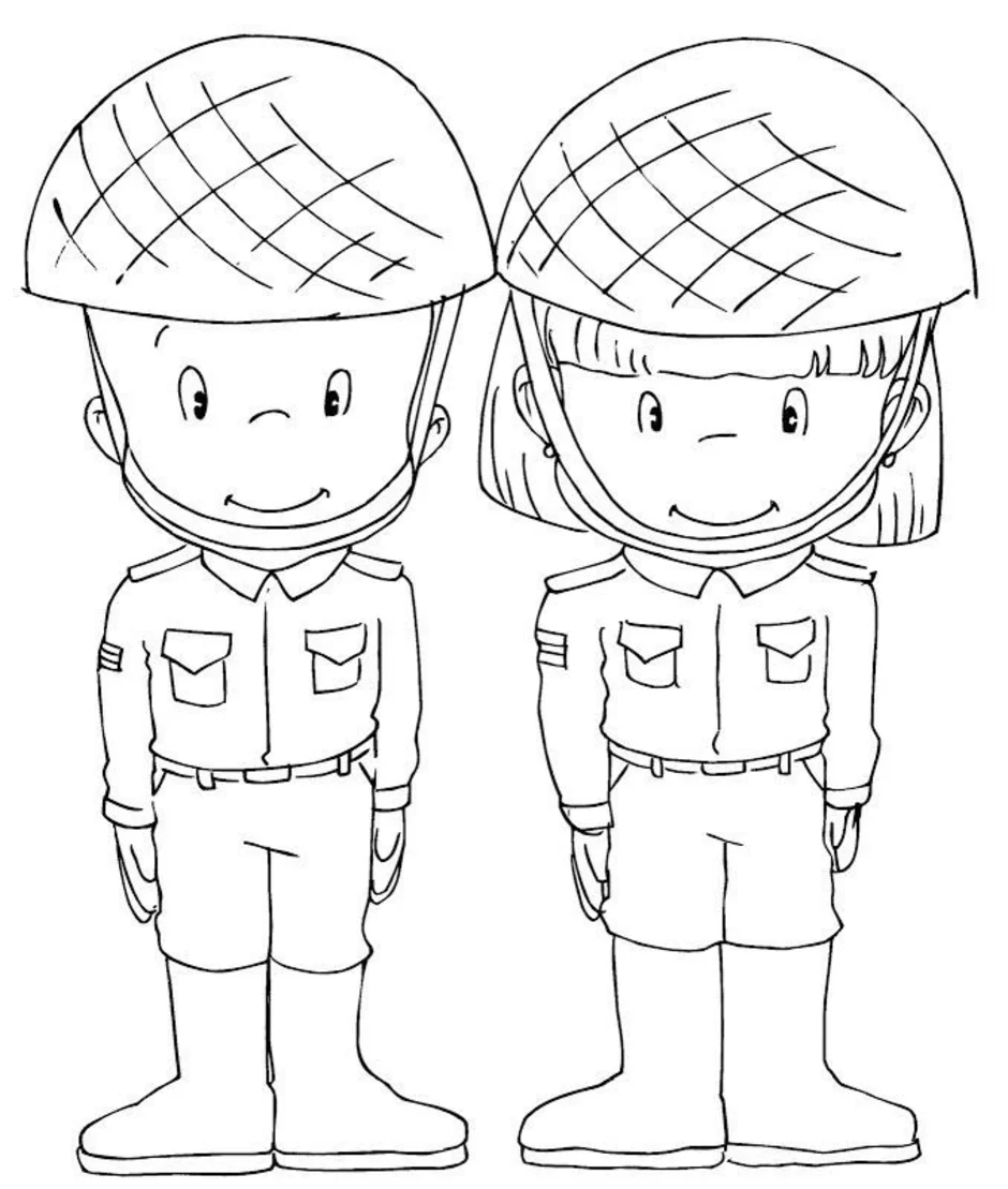 How to draw a military soldier with an