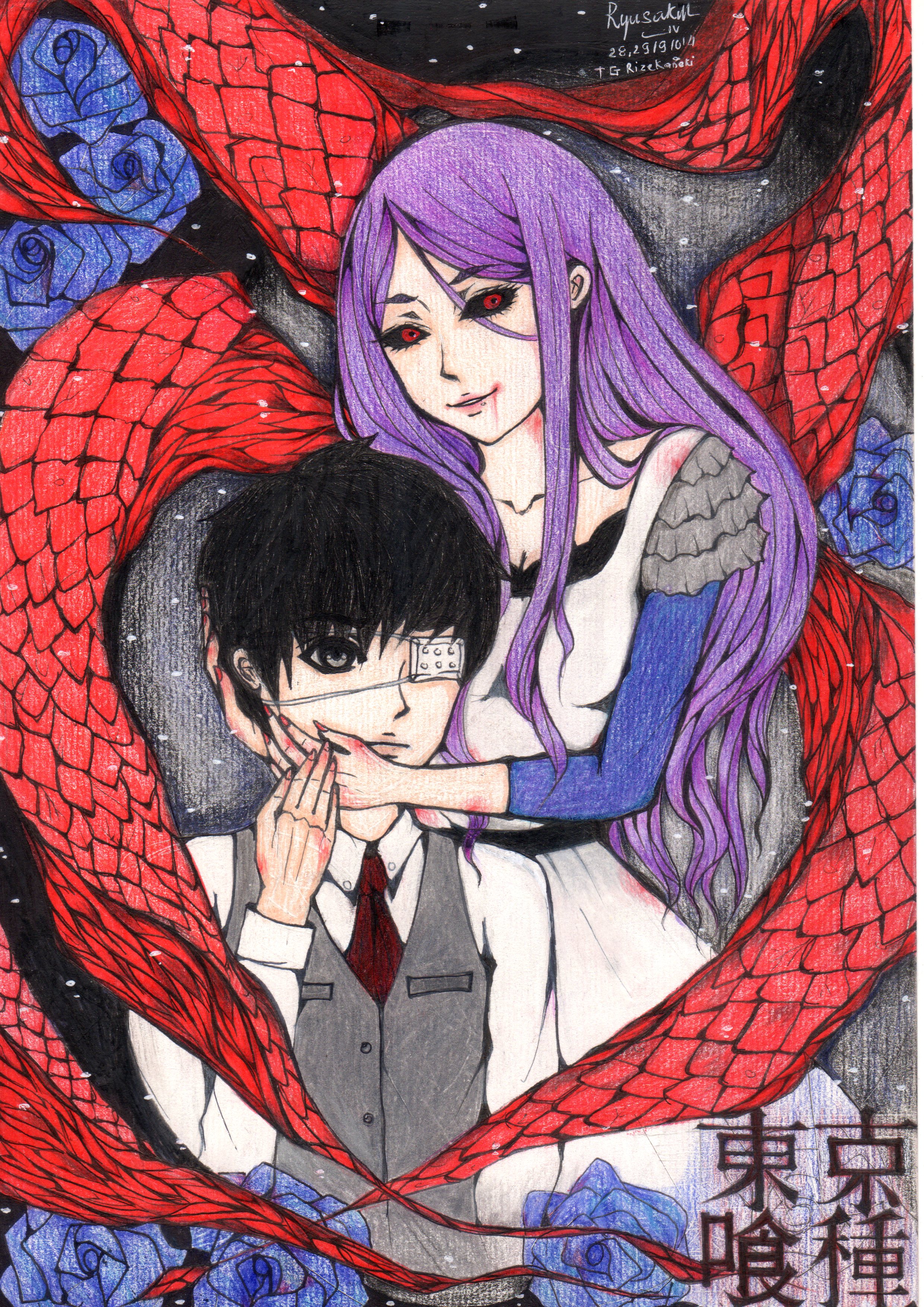 Rize x Kaneki [Tokyo Ghoul Render