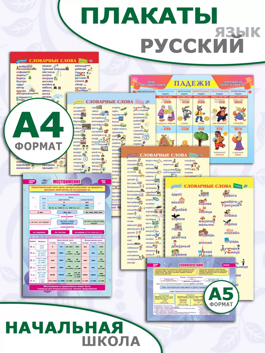 Все обучающие плакаты для 3 класса, О. В. Узорова – скачать